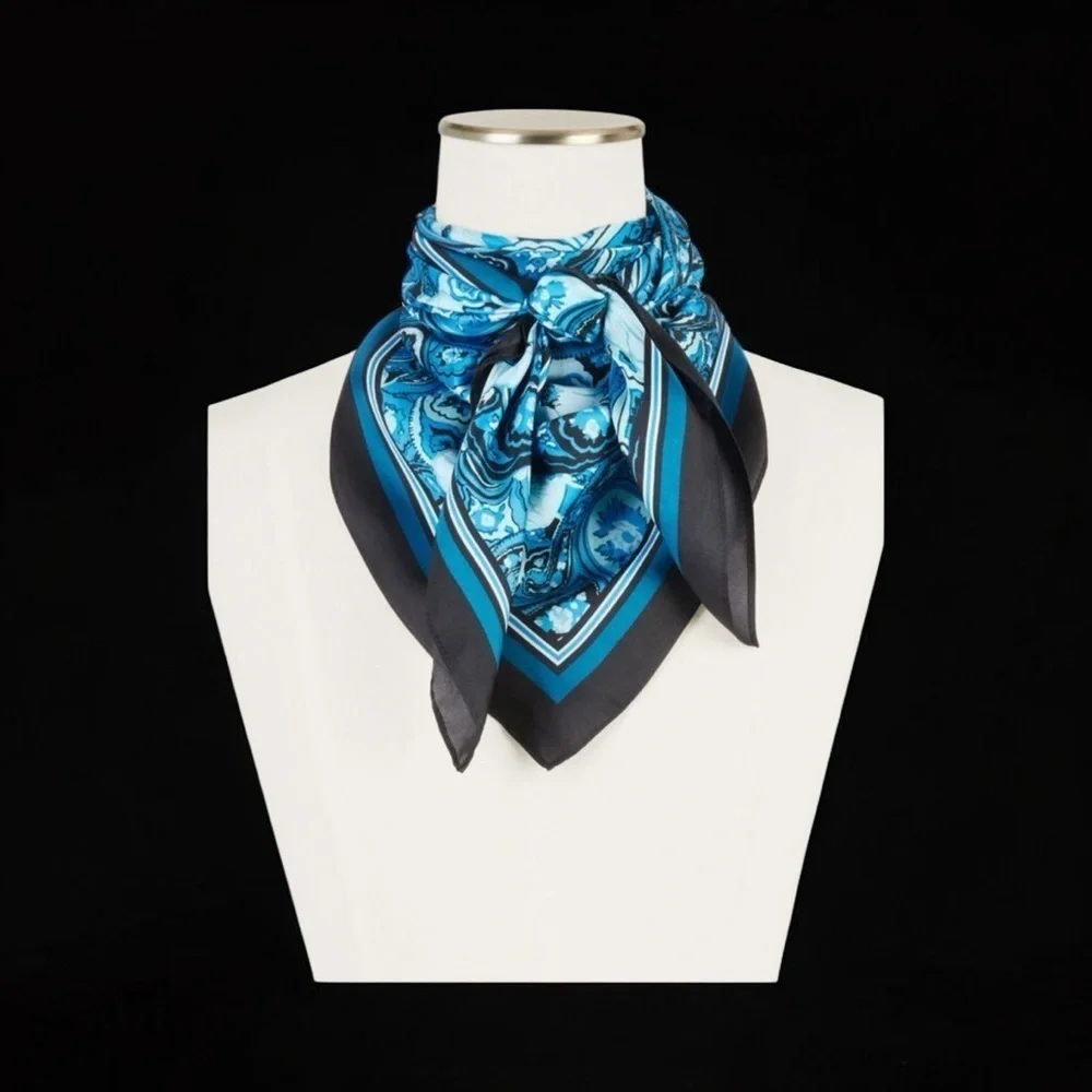 Talbots abstract paisley silk square scarf